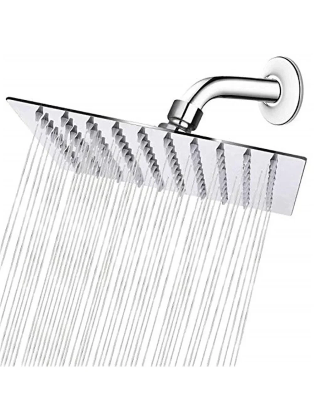Rain Shower Head High Flow Stainless Steel Square Rainfall Shower 8 Inches